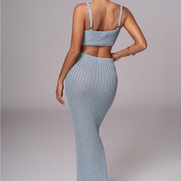 JLUXLABEL Ribbed Knit Maxi Pencil Skirt Set - Picture 2 of 3